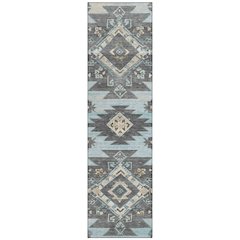 Machine Washable Indoor/Outdoor Chantille Teal 2'3" x 7'6" Runner Rug