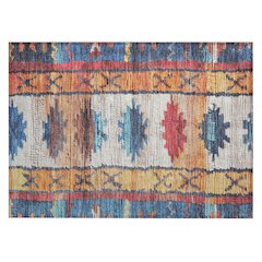 Machine Washable Indoor/Outdoor Chantille Navy 1'8" x 2'6" Rug