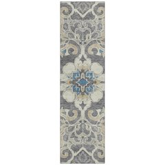 Machine Washable Indoor/Outdoor Chantille Beige 2'3" x 7'6" Runner Rug