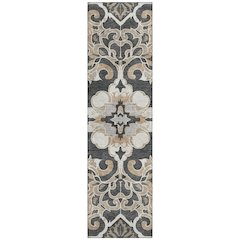 Machine Washable Indoor/Outdoor Chantille Charcoal 2'3" x 7'6" Runner Rug