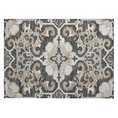 Machine Washable Indoor/Outdoor Chantille Charcoal 1'8" x 2'6" Rug