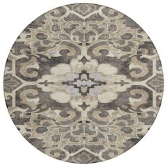 Machine Washable Indoor/Outdoor Chantille Chocolate 8' x 8' Round Rug
