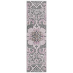 Machine Washable Indoor/Outdoor Chantille Pink 2'3" x 7'6" Runner Rug