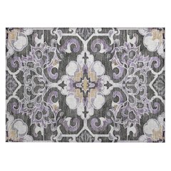 Machine Washable Indoor/Outdoor Chantille Purple 1'8" x 2'6" Rug