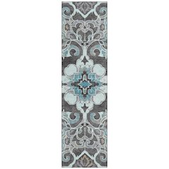 Machine Washable Indoor/Outdoor Chantille Teal 2'3" x 7'6" Runner Rug