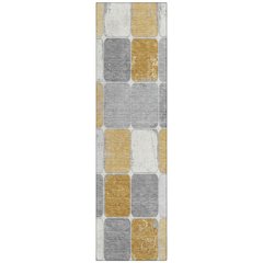 Machine Washable Indoor/Outdoor Chantille Gold 2'3" x 7'6" Runner Rug