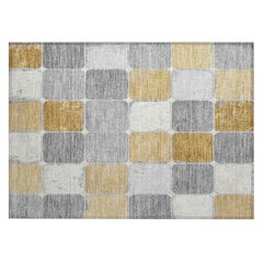 Machine Washable Indoor/Outdoor Chantille Gold 1'8" x 2'6" Rug