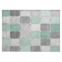 Machine Washable Indoor/Outdoor Chantille Mint 1'8" x 2'6" Rug