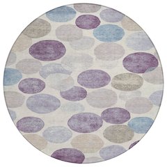 Machine Washable Indoor/Outdoor Chantille Plum 8' x 8' Round Rug