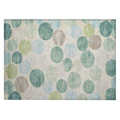 Machine Washable Indoor/Outdoor Chantille Teal 1'8" x 2'6" Rug