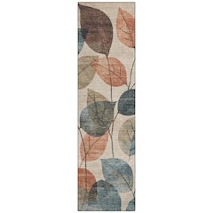 Machine Washable Indoor/Outdoor Chantille Beige 2'3" x 7'6" Runner Rug