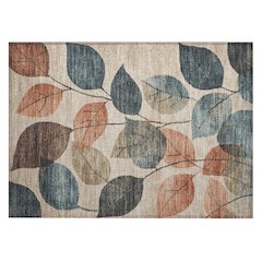Machine Washable Indoor/Outdoor Chantille Beige 1'8" x 2'6" Rug
