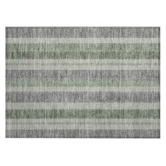 Machine Washable Indoor/Outdoor Chantille Green 1'8" x 2'6" Rug
