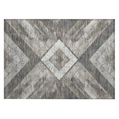 Machine Washable Indoor/Outdoor Chantille Brown 1'8" x 2'6" Rug