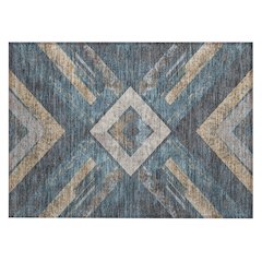 Machine Washable Indoor/Outdoor Chantille Navy 1'8" x 2'6" Rug