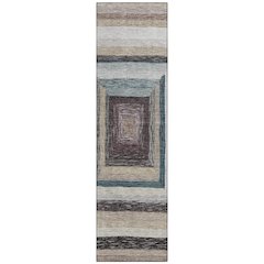Machine Washable Indoor/Outdoor Chantille Beige 2'3" x 7'6" Runner Rug