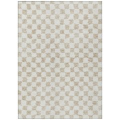 Machine Washable Indoor/Outdoor Chantille Beige 2'6" x 3'10" Rug