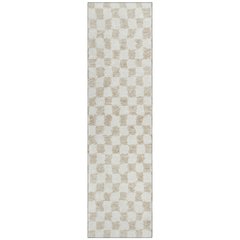 Machine Washable Indoor/Outdoor Chantille Beige 2'3" x 7'6" Runner Rug