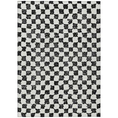Machine Washable Indoor/Outdoor Chantille Black 2'6" x 3'10" Rug