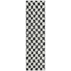 Machine Washable Indoor/Outdoor Chantille Black 2'3" x 7'6" Runner Rug