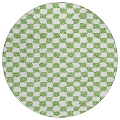 Machine Washable Indoor/Outdoor Chantille Green 8' x 8' Round Rug