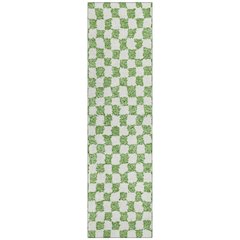 Machine Washable Indoor/Outdoor Chantille Green 2'3" x 7'6" Runner Rug