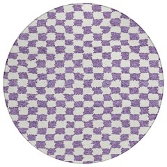 Machine Washable Indoor/Outdoor Chantille Purple 8' x 8' Round Rug