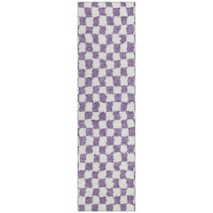 Machine Washable Indoor/Outdoor Chantille Purple 2'3" x 7'6" Runner Rug