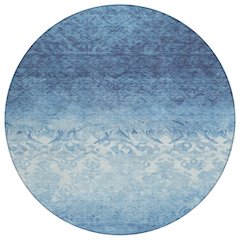 Machine Washable Indoor/Outdoor Chantille Denim 8' x 8' Round Rug