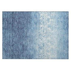 Machine Washable Indoor/Outdoor Chantille Denim 1'8" x 2'6" Rug