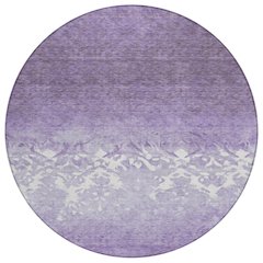 Machine Washable Indoor/Outdoor Chantille Purple 8' x 8' Round Rug