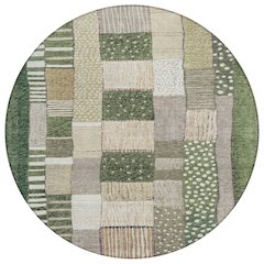 Machine Washable Indoor/Outdoor Chantille Olive 8' x 8' Round Rug
