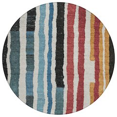 Machine Washable Indoor/Outdoor Chantille Black 8' x 8' Round Rug