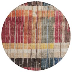 Machine Washable Indoor/Outdoor Chantille Beige 8' x 8' Round Rug
