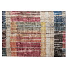 Machine Washable Indoor/Outdoor Chantille Beige 1'8" x 2'6" Rug