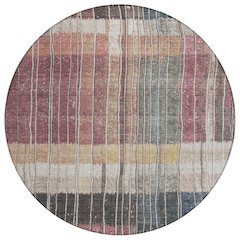 Machine Washable Indoor/Outdoor Chantille Mauve 8' x 8' Round Rug