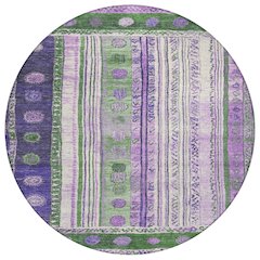 Machine Washable Indoor/Outdoor Chantille Green 8' x 8' Round Rug