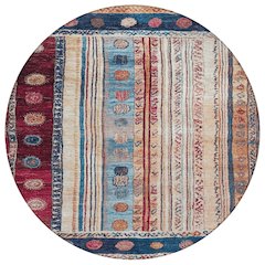 Machine Washable Indoor/Outdoor Chantille Navy 8' x 8' Round Rug