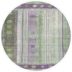 Machine Washable Indoor/Outdoor Chantille Purple 8' x 8' Round Rug