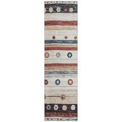 Machine Washable Indoor/Outdoor Chantille Beige 2'3" x 7'6" Runner Rug