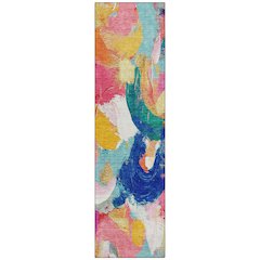 Machine Washable Indoor/Outdoor Chantille Blush 2'3" x 7'6" Runner Rug
