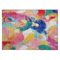 Machine Washable Indoor/Outdoor Chantille Blush 1'8" x 2'6" Rug