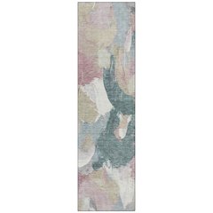Machine Washable Indoor/Outdoor Chantille Mauve 2'3" x 7'6" Runner Rug