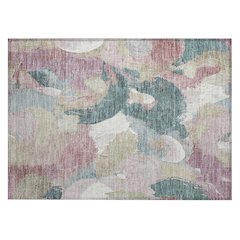 Machine Washable Indoor/Outdoor Chantille Mauve 1'8" x 2'6" Rug