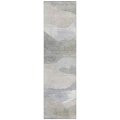Machine Washable Indoor/Outdoor Chantille Beige 2'3" x 7'6" Runner Rug