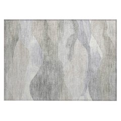Machine Washable Indoor/Outdoor Chantille Beige 1'8" x 2'6" Rug