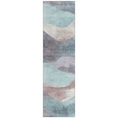 Machine Washable Indoor/Outdoor Chantille Teal 2'3" x 7'6" Runner Rug