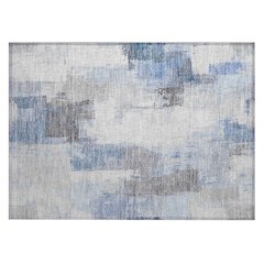 Machine Washable Indoor/Outdoor Chantille Denim 1'8" x 2'6" Rug