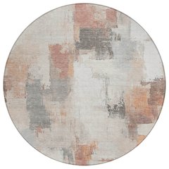 Machine Washable Indoor/Outdoor Chantille Paprika 8' x 8' Round Rug