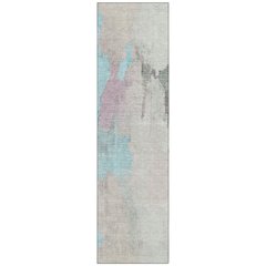 Machine Washable Indoor/Outdoor Chantille Teal 2'3" x 7'6" Runner Rug